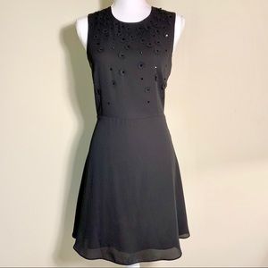 Black dress with flower detail NWOT